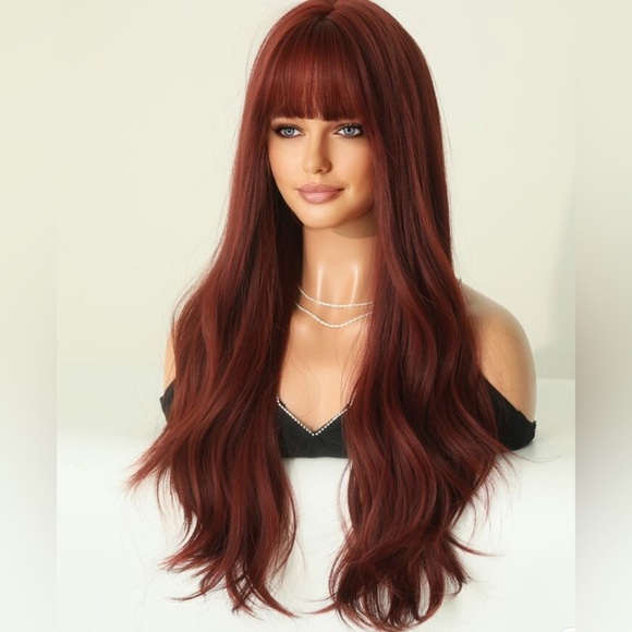 Burgundy Wavy Long Wig 30” - Picture 1 of 8